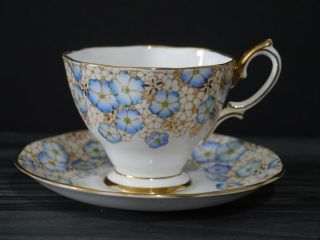 Royal Albert Crown China White Porcelain Tea Cup With Blue Flowers England 1651