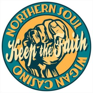 X2 Circular Vinyl 9cm Stickers Northern Soul Wigan Casino Keep Faith Car Retro