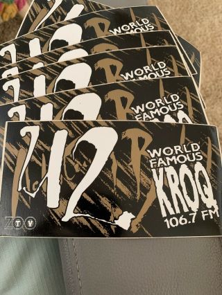 U2 Kroq 106.  7 Fm Zoo Tv Sticker Rare Achtung Baby Concert