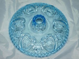 Gorgeous Vintage Light Blue Floral Candy Dish With Lid 5