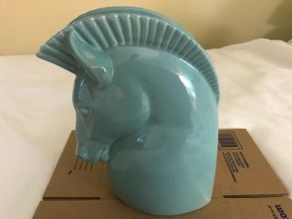 Royal Haeger Teal Blue Horse Head Vase W