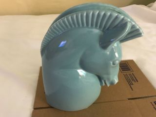 Royal haeger teal blue horse head vase w 3