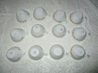 12 Vintage Corelle Livingware Corning Butterfly Gold Hooked Handle Cups 3