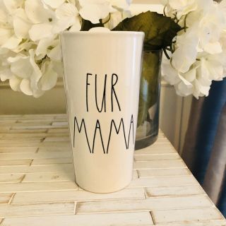 Rae Dunn Fur Mama Dog Coffee Tumbler Travel Ceramic Mug Cup