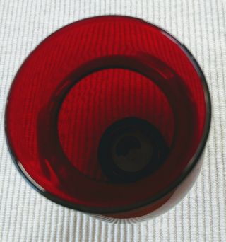 VINTAGE ANCHOR HOCKING ROYAL RUBY RED GLASS FLOWER VASE 6.  5” 2