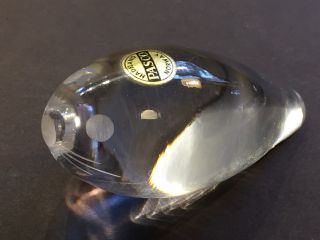 Pasco Hadeland Norway Vintage Clear Art Glass Seal Figurine Paperweight Sticker