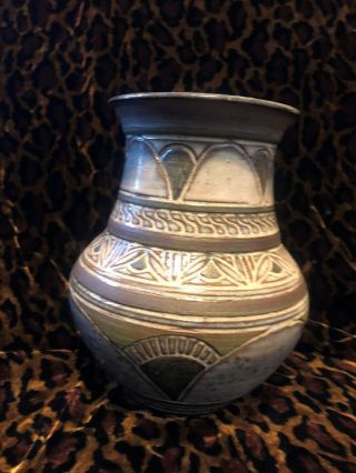 Larry Allen 1989 Pottery Vase Signed On Bottom