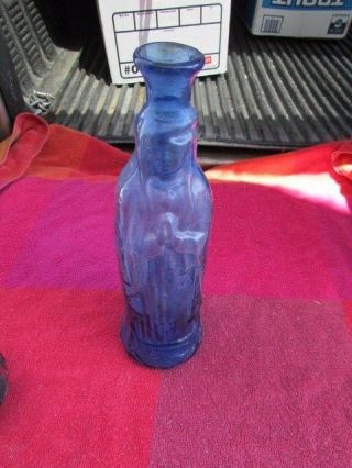 Vintage Hand Blown Blue Glass Jar/pitcher