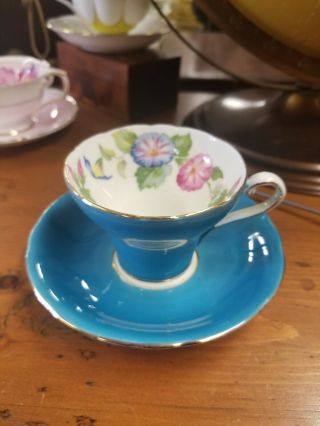 Turquoise Aynsley Teacup And Saucer Aynsley Tea Cup And Saucer