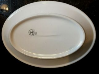 Homer Laughlin Restaurant Ware Red and White Platter,  Chardon Rose Pattern 3