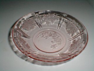 Federal Pink Depression Glass Sharon Cabbage Rose Dessert Bowl (loc - D58)
