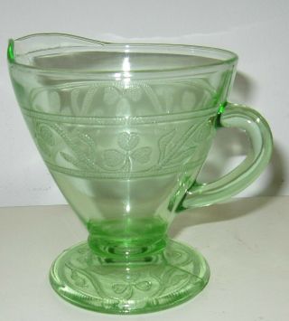 Vintage - Depression Glass - Green Creamer - Lovely Design