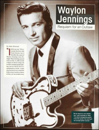 Waylon Jennings 1937 - 2002 Death Tribute 2 - Page Article Pin - Up Photo Print