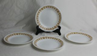 Corning Ware Corelle Gold Butterfly Pattern Four (4) Bread & Butter Plates 1