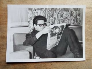 Roy Orbison Vintage Photo 1960s With Fan Club Ink Stamp On Back