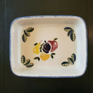 Vintage Poole Pottery Dorset Fruits Small Casserole Dish England Hand Painted
