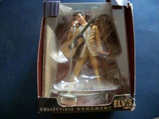 Trevco Elvis Presley Collectible Ornament In Gold Suit.
