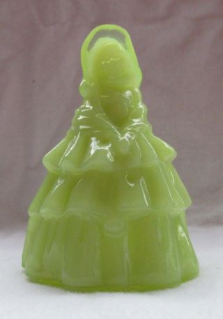 Boyd Glass 4 - 1/4 " Louise Doll " Pippin Green " Glows
