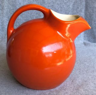 Vintage Red Wing Pottery No.  547 Ball Jug / Pitcher 7.  25 " Uranium Orange Ex