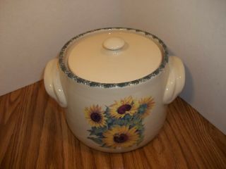 Home & and Garden Party Sunflower Bean Pot / Cookie Jar Handmade 2003 3