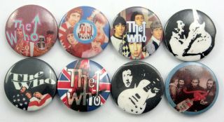 The Who And Pete Townsend Badges 8 X Vintage The Who Badges