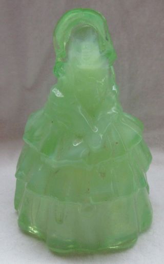 Boyd Glass 4 - 1/4 " Louise Doll " Peridot Green " Has Label First Annual In 1979