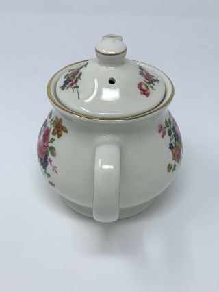 Sadler Windsor Floral Small Teapot Made In England Gold Trim W/ Red Yellow Blue 2