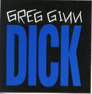 Vtg Greg Ginn Sticker 3.  4 " X3.  3 " Punk Rock Hardcore Kbd Black Flag Henry Rollins