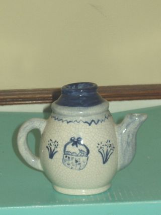 The Potting Shed Dedham Pottery Unusual Happy Easter Candlestick Teapot