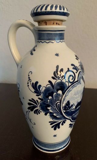 Vintage Bols Delft Blue & White Hand Painted Handled Pitcher/jug Holland