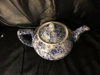 Vintage Laura Ashley Chintzware 5.  5 " Teapot - Blue White Floral Coffee Tea