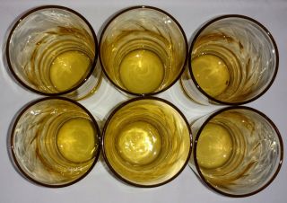 Vintage Libbey Amber Juice Glasses Set Of 6 4
