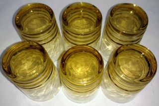 Vintage Libbey Amber Juice Glasses Set Of 6 5