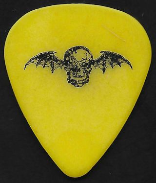 Avenged Sevenfold - Syn Gates Tour Guitar Pick - Rare Black On Yellow Deathbat