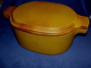 Vintage Bennington Potters Vermont Mustard Yellow 1856 Covered Casserole Baker