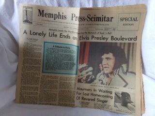 Memphis Press - Scimitar Aug 17,  1977 Elvis Presley Death Special Edition