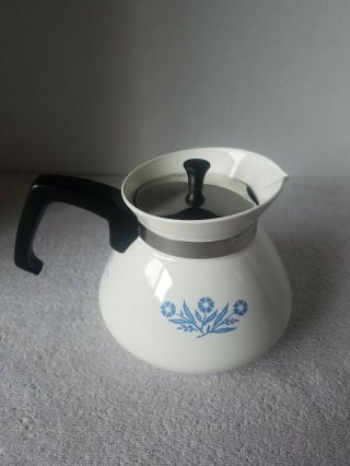 Vintage Corning Ware Blue Cornflower 6 Cup Tea Pot Teapot Kettle Stovetop P - 104