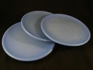 3 Vtg 1930s Catalina Island Art Pottery Dinner Plates Blue 10 ¼” 2
