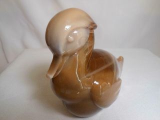 Stunning Vintage Imperial Caramel Slag Large Sitting Wood Duck 6 " Stickers Cool