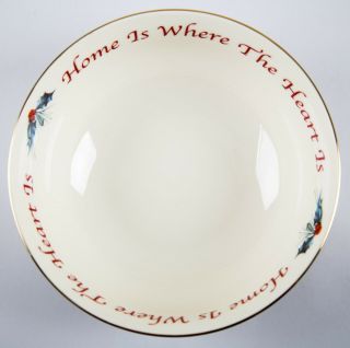 Lenox Winter Greetings Sentiment Bowl Home is Where the Heart Is Red Cardinal 3