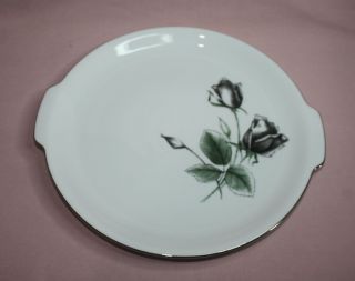 Collectible Cake Serving Plate 10 1/4 " Stonegate Germany Bavarian Midnight Rose
