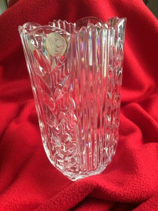 Eden 8 " Vase 24 Lead Crystal Clear Made In Poland