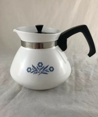 Vintage Corning Ware Blue Cornflower 6 Cup (30 Oz) Tea Pot With Lid