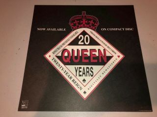 Queen 20 Years Reign Rare Promo Limited Edition Poster Lithograph Flat