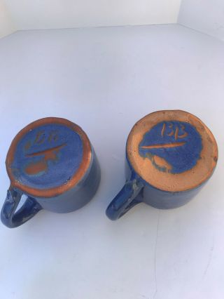 (2) Bybee Pottery Blue Mugs Kentucky 5