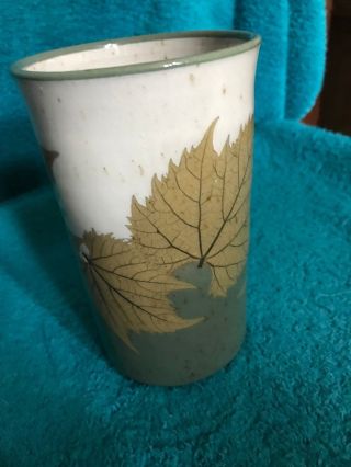 Wizard Of Clay Pottery 5 1/2 " Tumbler / Vase Bristoleaf 2013 Leaves
