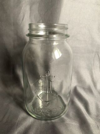 Vintage Anchor Hocking Glass Mason Jar 7 " High Pr