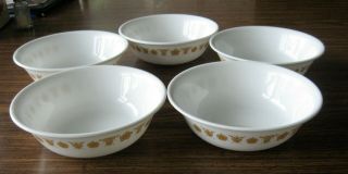 CORELLE BUTTERFLY GOLD SOUP CEREAL BOWLS SET OF FIVE 2