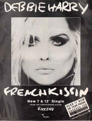 Debbie Harry / Blondie - French Kissin In The USA - poster/advert - 27.  5cmx21cm 2