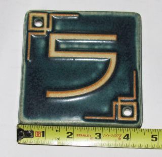 Pewabic Pottery Arts And Crafts Number Tile 5 Square 4 - 3/8 " X 4 - 3/8 " 2017